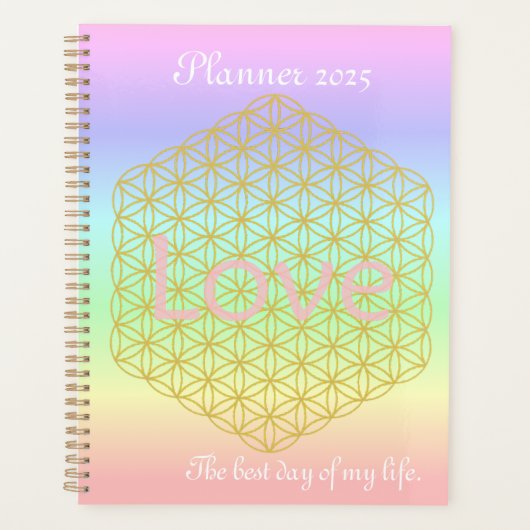 Pastell Mandala Love Gold planner (Voorkant)