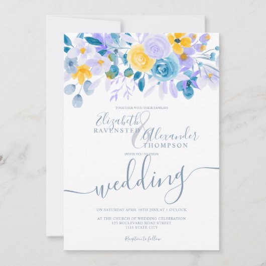 Pastellavendelgrijs sinaasappel bloemenwinter brui kaart (Voorkant)