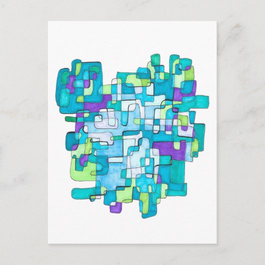 Pastellfarbene Endlose Quadratische Gelassenheit  Feestdagenkaart (Voorkant)