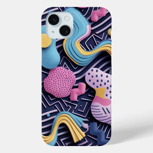 Pastellijnen met afgeronde vormen Case-Mate iPhone case (Achterkant)