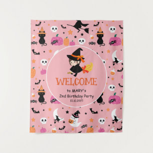 Pasteloween Patroon Halloween Feest Welkom Wandkleed