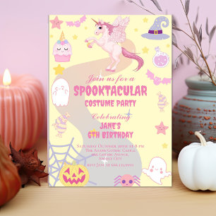 Pasteloween Schattige Eenhoorn Halloween Verjaarda Kaart