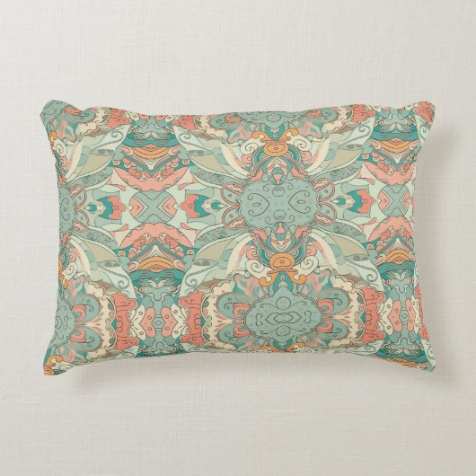 Pastelpatroon Abstract Paisley Accent Kussen (Voorkant)