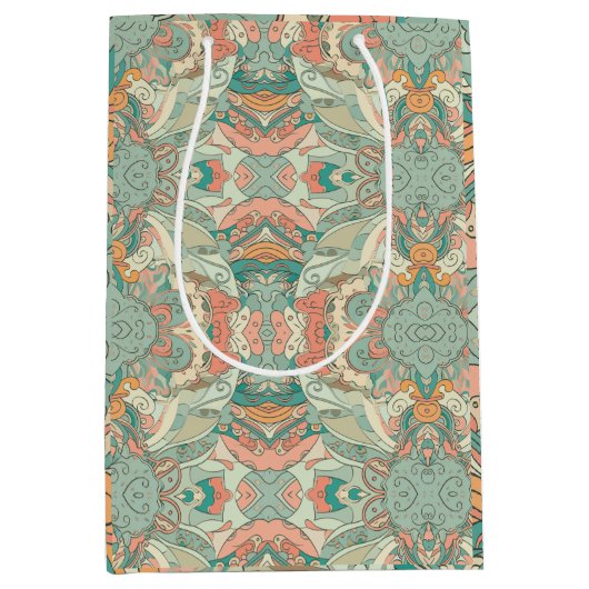 Pastelpatroon Abstract Paisley Medium Cadeauzakje (Voorkant)
