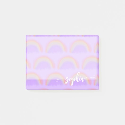  pastelpatroon naam gepersonaliseerd post-it® notes (Voorkant)