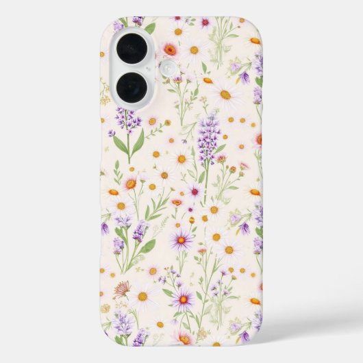 pastelpatroon van wilde bloemen Case-Mate iPhone case (Achterkant)