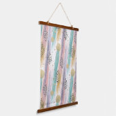 Pastelpenseelstreek & Goud Geometrisch Abstract Hangend Wandkleed (Gebogen)