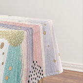 Pastelpenseelstreek & Goud Geometrisch Abstract Tafelkleed (Voorbeeld)