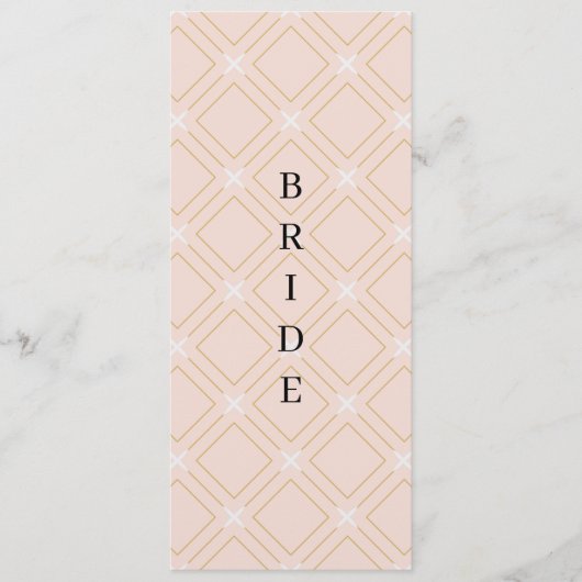 Pastelpertje en goudgeometrische gereserveerde sto menu (Voorkant)