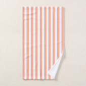  pastelperzik & witte strepen gestreept bad handdoek (Handdoek)