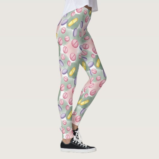 Pastelpillen Gezondheidspatroon Leggings (Rechts)