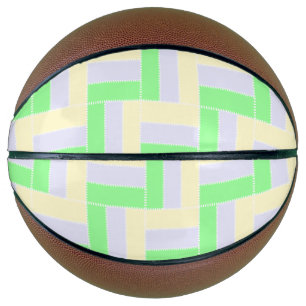 Pastelrechthoeken Patroon Witte stippellijnen Basketbal