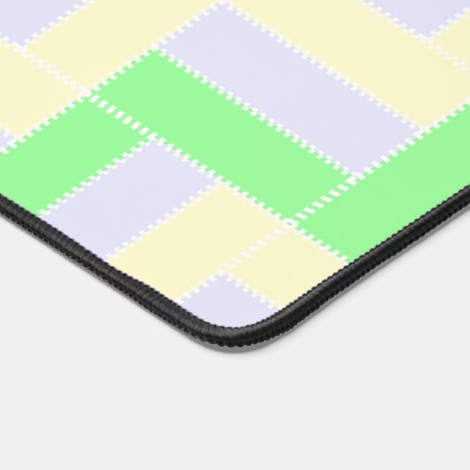 Pastelrechthoeken Patroon Witte stippellijnen Bureaumat (Hoek)