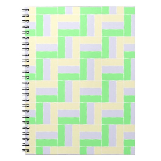Pastelrechthoeken Patroon Witte stippellijnen Notitieboek (Voorkant)