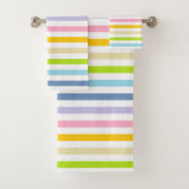 Pastelregenboog en witte strepen bad handdoek (Insitu)