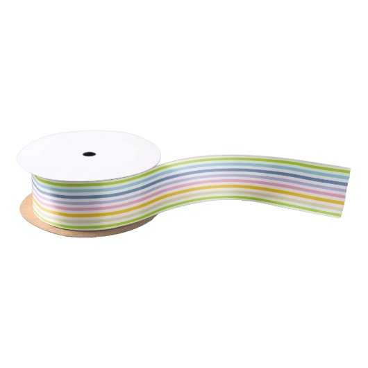 Pastelregenboog en witte strepen lint (Spoel)