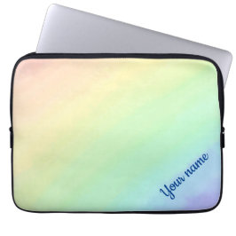 Pastelregenboog gepersonaliseerde laptophoes laptop sleeve