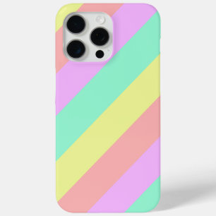 Pastelregenboog gestreept patroon iPhone 15 pro max hoesje