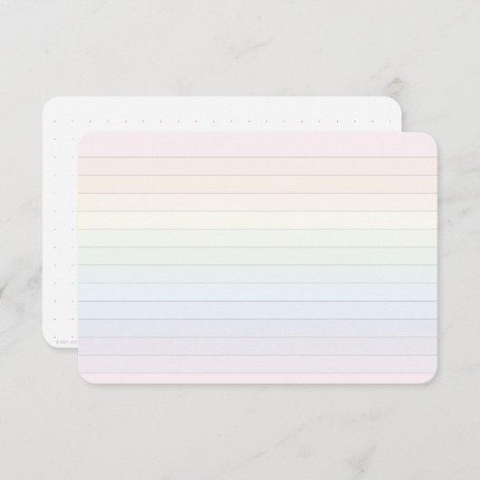 Pastelregenboog gestreepte platte Kaart met punten (Voorkant / Achterkant)