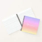 Pastelregenboog met witte typografische aandoening notitieboek (Binnen)