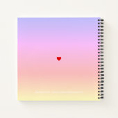 Pastelregenboog met witte typografische aandoening notitieboek (Achterkant)