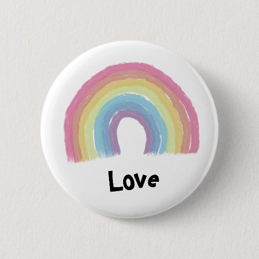 Pastelregenboog Ronde Button 5,7 Cm (Voorkant)