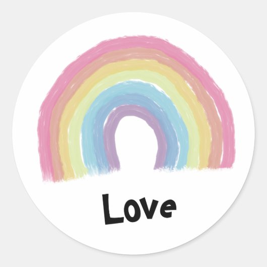 Pastelregenboog Ronde Sticker (Voorkant)