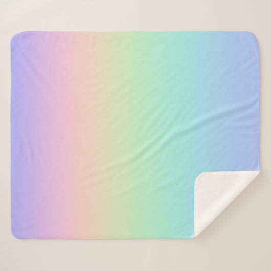 Pastelregenboog Sherpa Deken (Voorkant (horizontaal))