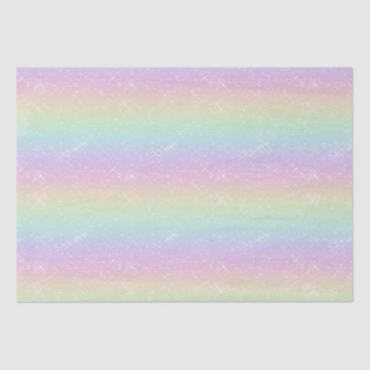 Pastelregenboog sprankelend patroon tissuepapier (Voorkant)