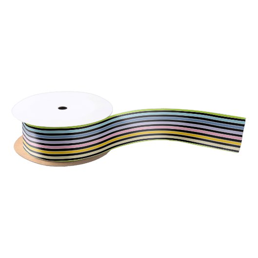 Pastelregenboog, zwarte en witte strepen lint (Spoel)