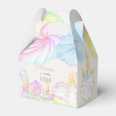 Pastelregenboogachtige waterverf eenhoorn zoete ve bedankdoosjes (Achterkant)