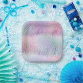 pastelregenboogbont papieren bordje (Feest)