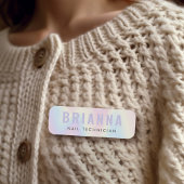 Pastelregenbooglicht paarse moderne spa naamplaatje