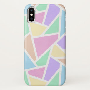 Pastelregenboogmozaïekpatroon iPhone X Hoesje