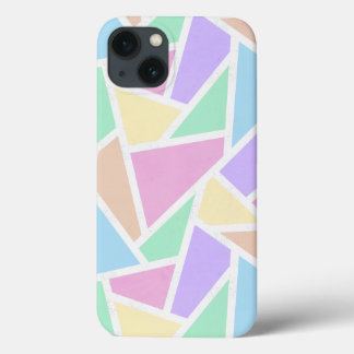 Pastelregenboogmozaïekpatroon Hoesje-Mate iPhone c 13 Hoesje