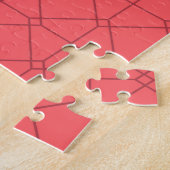 Pastelrood, koel, trendy, decoratieve illustratie legpuzzel (Zijkant)
