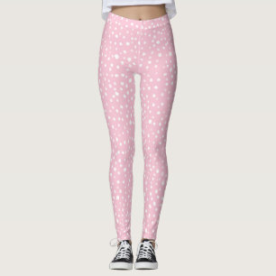 Pastelroze beschilderde modderige Stippen Patroon Leggings