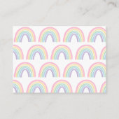 Pastelroze Boho Rainbow Diaper Raffle Ticket Informatiekaartje (Achterkant)