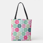 Pastelroze en groene Pickleball-Canvas tas (Achterkant)