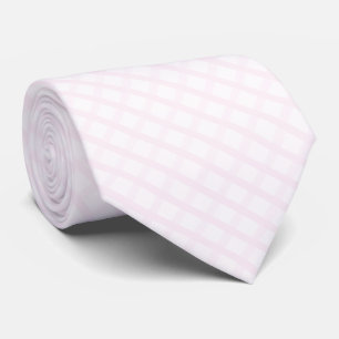 Pastelroze en roze kwartsroze gingham-patroon stropdas