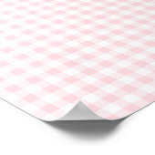 Pastelroze en witte Gingham Poster (Hoek)