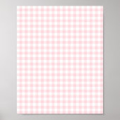 Pastelroze en witte Gingham Poster (Voorkant)