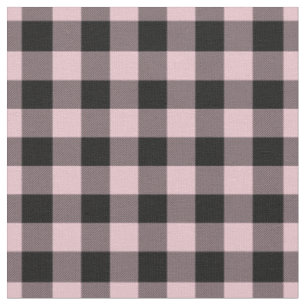 Pastelroze en zwart geruit gingham stof