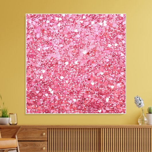 pastelroze glitter canvas afdruk (Insitu (Woonkamer))