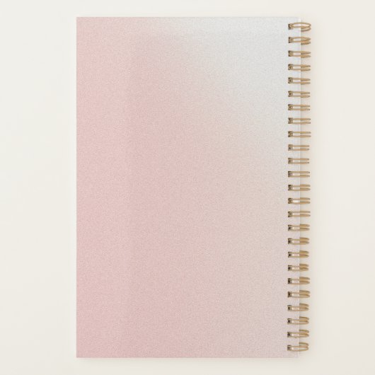Pastelroze gradiënt gepersonaliseerd 2025 planner (Achterkant)