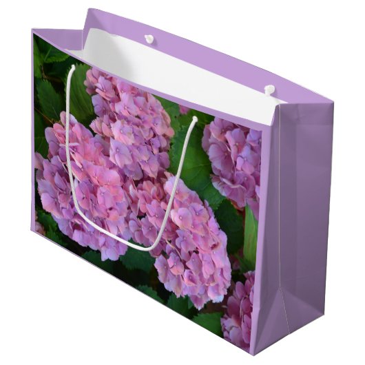 Pastelroze Hortensia hydrangea bloemen Groot Cadeauzakje (Voorkant Gekanteld)