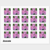 Pastelroze Hortensia hydrangea bloemen Vierkante Sticker (Vel)