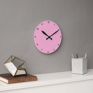 Pastelroze knop ronde klok