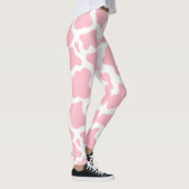 pastelroze koe print kawaii leggings (Rechts)