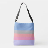 pastelroze koraal grijs blauw paars kleurenblok crossbody tas (Achterkant)